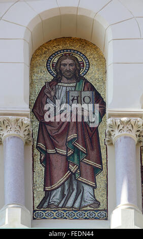 Jesus, griechisch-katholische Kirche der Heiligen Cyrill und Methodius in Cirilometodska Straße der historischen Oberstadt in Zagreb, Kroatien Stockfoto