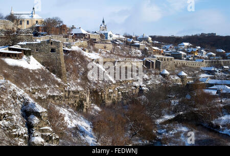 Mittelalterliche Stadt Kamyanets-Podilsky in Podillia Region der Ukraine Stockfoto