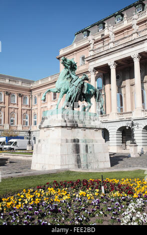 Prinz Eugen von Savoyen Statue, Ungarische Nationalgalerie, Budapest, Ungarn Stockfoto