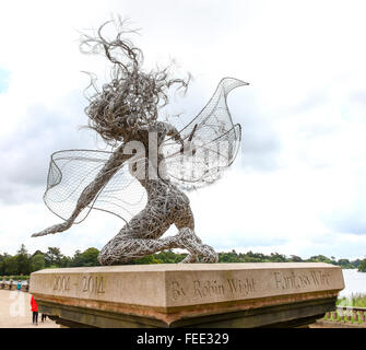 "Einbildung Wire" Skulptur in Trentham Gardens Stoke on Trent Staffordshire Mitarbeiter England UK Stockfoto