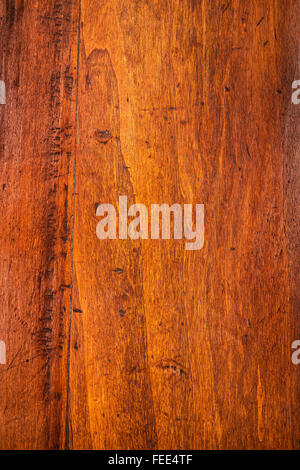 Alten Grunge zerkratzt Eiche Holz Hintergrund oder Textur Muster. Dunkle Farbe. Stockfoto