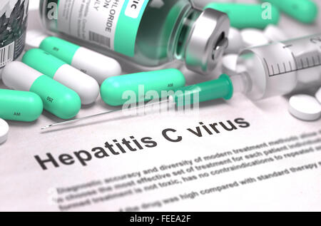 Hepatitis C-Virus-Diagnostik. Medizinisches Konzept. Stockfoto