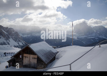 Valgardena im Winter Stockfoto