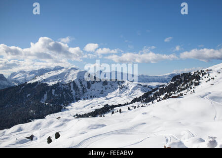 Valgardena im Winter Stockfoto