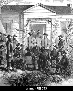 WILLIAM TECUMSEH SHERMAN (1820-1891) US Army General Einberufung einer Sitzung während des amerikanischen Bürgerkrieges Stockfoto
