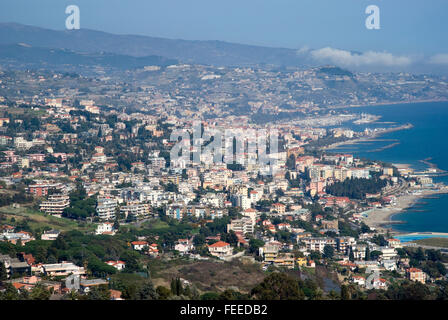 Luftaufnahme der Stadt San Remo, Italien Stockfoto