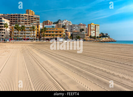 Leeren Strand von Finestrat in Benidorm. Alicante, Spanien Stockfoto