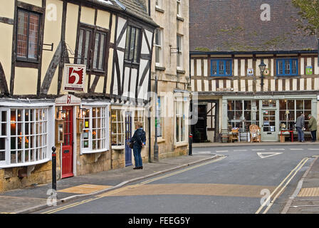 Historischen mittelalterlichen Fachwerkhaus Gebäude im Herzen der Stadt Cotswold Winchcombe Stockfoto