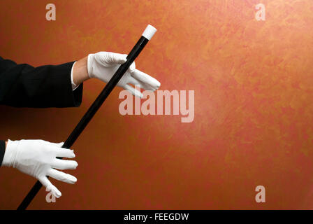 Der Magier mit Zauberstab Stockfoto