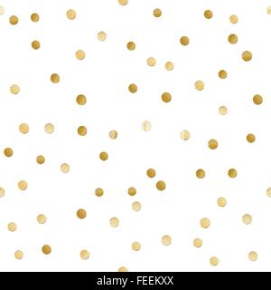 Nahtlose verstreuten glänzenden goldenen Glitzer Polka Dot Muster Stock Vektor