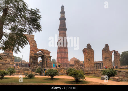 Qutb Minar, Delhi, Indien, Asien Stockfoto