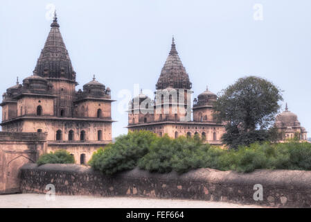 Ehrenmale, Orchha, Madhya Pradesh, Indien, Südasien Stockfoto