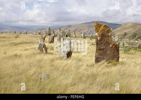 Zorats Karer Steinkreis in der Nähe von Sissian in Armenien Stockfoto