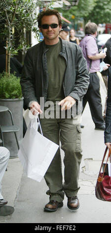 Christian Slater in Covent Garden in London während seines Aufenthalts Christian Slater abgebildet Stockfoto