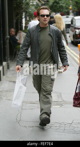 Christian Slater in Covent Garden in London während seines Aufenthalts Christian Slater abgebildet Stockfoto