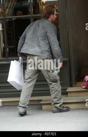 Christian Slater in Covent Garden in London während seines Aufenthalts Christian Slater abgebildet Stockfoto