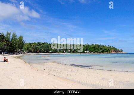 einen schönen Blick auf den Strand hatte Salat Koh Phangan Thailand Stockfoto