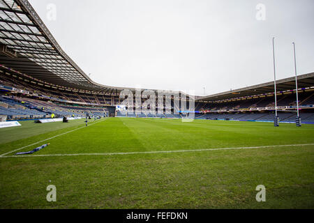 Murrayfield, Edinburgh, Schottland. 6. Februar 2016. RBS Six Nations. Schottland gegen England. Murray Feld Stadion vor Jahre Cup Match Credit: Action Plus Sport/Alamy Live News Stockfoto