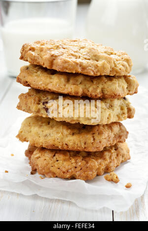 Gesunde Cookies aus Hafer, Nahaufnahme Stockfoto