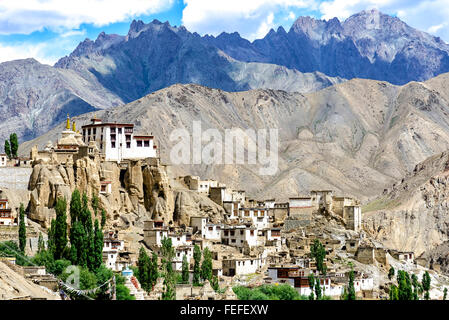 Panoramablick auf Gästehaus Kloster in Ladakh, Indien. Stockfoto