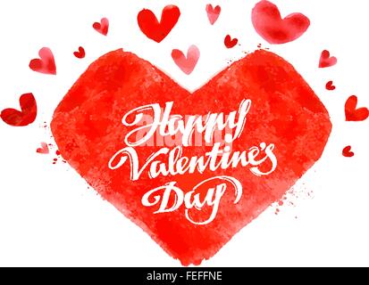 Happy Valentinstag hand Schriftzug - handgemachte Kalligraphie Stock Vektor