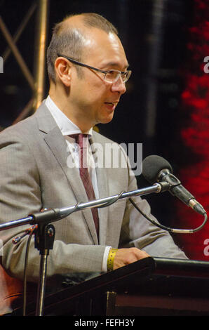 Sydney, Australien 6. Februar 2016: offizielle Auftaktveranstaltung der Stadt von Sydney Chinese New Year Dawes Zeitpunkt stattfand.     Chinese New Year-Veranstaltungen wird in ganz Sydney vom 6. bis zum 21. Februar stattfinden. Abgebildet ist Cr Robert Kok Credit: Mjmediabox/Alamy Live-Nachrichten Stockfoto