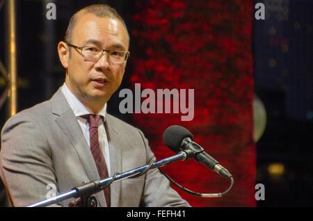 Sydney, Australien 6. Februar 2016: offizielle Auftaktveranstaltung der Stadt von Sydney Chinese New Year Dawes Zeitpunkt stattfand.  Chinese New Year-Veranstaltungen wird in ganz Sydney vom 6. bis zum 21. Februar stattfinden. Abgebildet ist Cr Robert Kok Credit: Mjmediabox/Alamy Live-Nachrichten Stockfoto