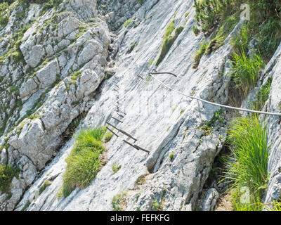 Klettersteig auf die zugspitze Stockfoto