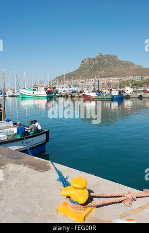 Angelboote/Fischerboote im Hafen von Hout Bay, Kap-Halbinsel, Stadtverwaltung von Kapstadt, Westkap, Südafrika Stockfoto