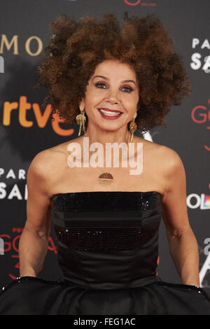 Madrid, Spanien. 6. Februar 2016. Victoria Abril besucht Goya Cinema Awards 2016 um Centro de Congresos Príncipe Felipe am 6. Februar 2016 in Madrid, Spanien. Bildnachweis: Jack Abuin/ZUMA Draht/Alamy Live-Nachrichten Stockfoto