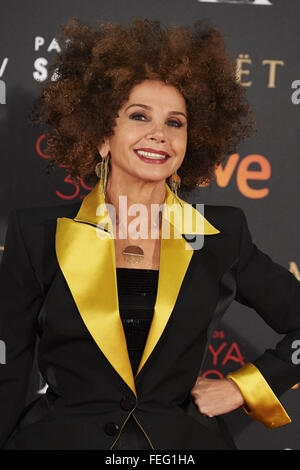 Madrid, Spanien. 6. Februar 2016. Victoria Abril besucht Goya Cinema Awards 2016 um Centro de Congresos Príncipe Felipe am 6. Februar 2016 in Madrid, Spanien. Bildnachweis: Jack Abuin/ZUMA Draht/Alamy Live-Nachrichten Stockfoto