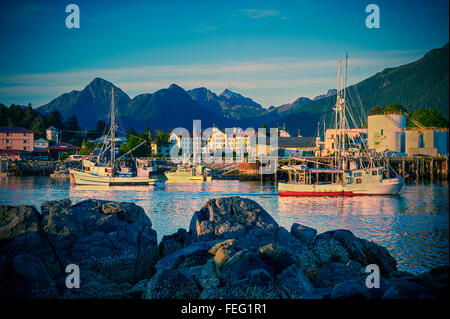 Belebten Hafen Szene in Sitka, Alaska, USA.  Fotografie von Jeffrey Wickett, Northlight Fotografie, http://www. Northlightlc. com Stockfoto