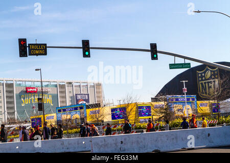 Santa Clara, USA. 6. Februar 2016. Levi's-Stadion in Santa Clara Kalifornien auf Samstag, 6. Februar 2016 am Vortag Superbowl Sonntag Credit: John Crowe/Alamy Live News Stockfoto