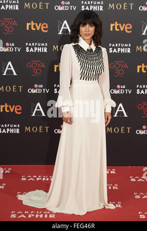 Madrid, Spanien. 6. Februar 2016. INMA CUESTA besucht Goya Cinema Awards 2016 um Centro de Congresos Príncipe Felipe. © Jack Abuin/ZUMA Draht/Alamy Live-Nachrichten Stockfoto