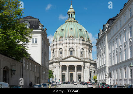 Frederiks (Marmor-)Kirche vom Schloss Amalienborg, Kopenhagen (Kobenhavn), Königreich Dänemark Stockfoto