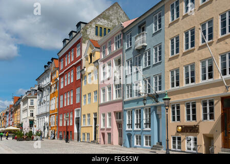 Bunte Häuser, Nyhavn, Kopenhagen (Kobenhavn), Königreich Dänemark Stockfoto