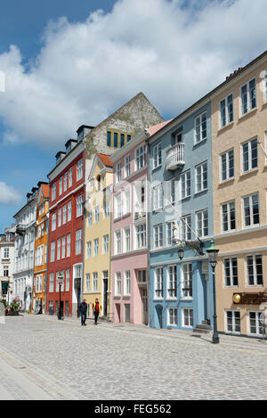 Bunte Häuser, Nyhavn, Kopenhagen (Kobenhavn), Königreich Dänemark Stockfoto