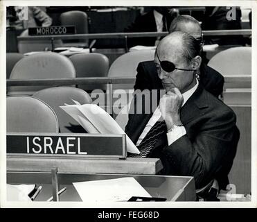 1972: Mosche Dajan, israelischer Minister für auswärtige Angelegenheiten auf der Vollversammlung der UN Gen. © Keystone Bilder USA/ZUMAPRESS.com/Alamy Live-Nachrichten Stockfoto