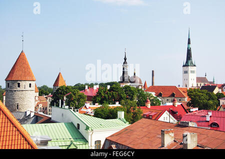 Anzeigen der alten Stadt von Wänden, Tallinn, Harjumaa, Estland Stockfoto