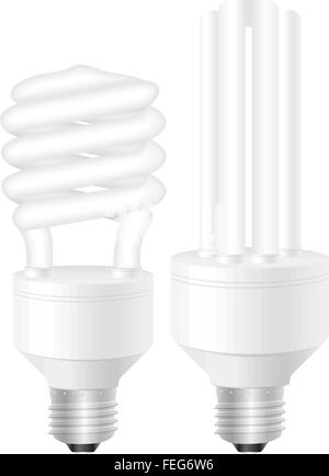 Energiesparlampen auf weißem Hintergrund. Vektor-Illustration. Stock Vektor