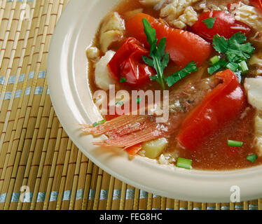 Muschel-Suppe - jamaikanische Stil, was Amerika Kochen ist Stockfoto