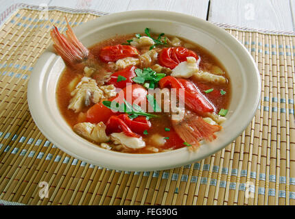 Muschel-Suppe - jamaikanische Stil, was Amerika Kochen ist Stockfoto