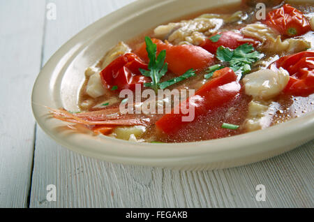 Muschel-Suppe - jamaikanische Stil, was Amerika Kochen ist Stockfoto