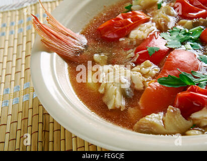 Muschel-Suppe - jamaikanische Stil, was Amerika Kochen ist Stockfoto