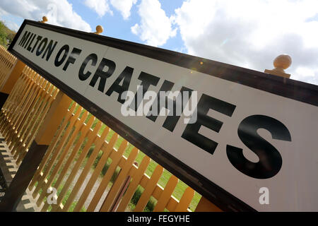 Wiedereröffneten Abschnitt der Royal Deeside Railway im Milton Crathes Besucherzentrum, Aberdeenshire, Schottland, Vereinigtes Königreich Stockfoto