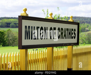 Wiedereröffneten Abschnitt der Royal Deeside Railway im Milton Crathes Besucherzentrum, Aberdeenshire, Schottland, Vereinigtes Königreich Stockfoto