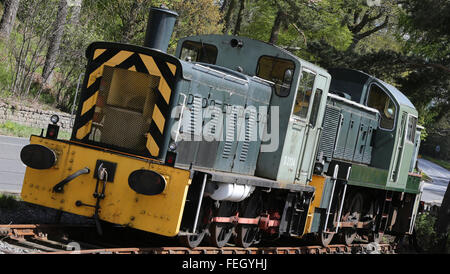 Züge im wieder eröffneten Abschnitt der Royal Deeside Railway im Milton Crathes Besucherzentrum, Aberdeenshire, Schottland, Großbritannien Stockfoto