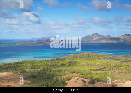 Blick auf die blaue Lagune, Nacula Island, Yasawa Inseln, Fidschi-Inseln Stockfoto