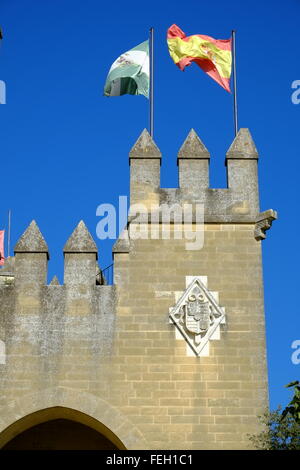 Castillo de Almodóvar del Río eine Burg muslimischer Herkunft in der Stadt Almodóvar del Río, Córdoba, Spanien Stockfoto