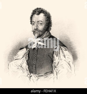 Sir Francis Drake, c. 1540-1596, ein englischer Seemann, Pirat, Explorer, Vizeadmiral und der erste englische Weltumsegler Stockfoto